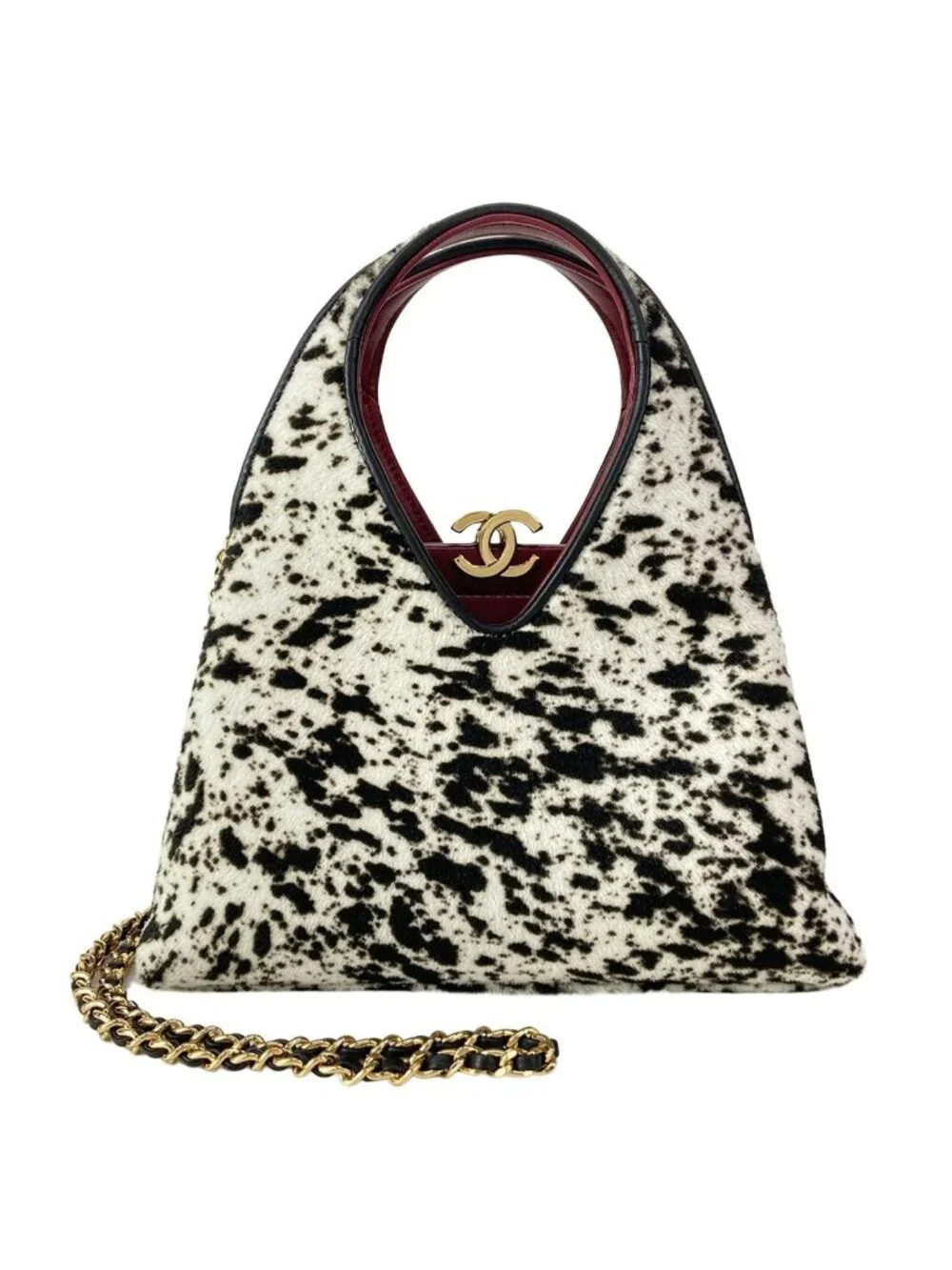 Chanel Shoulder Bag Small Shopping White Black